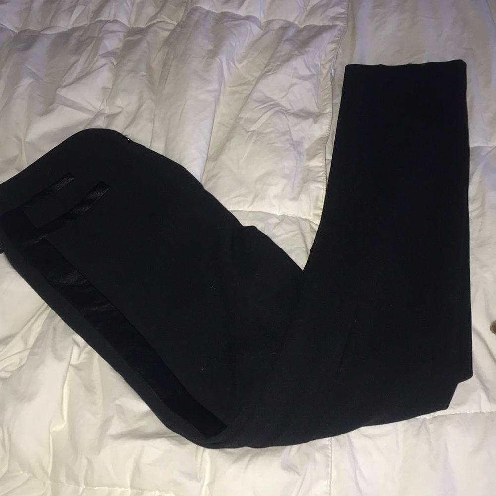 Adrianna Papell Black Formal Pant w/Leather Stripe